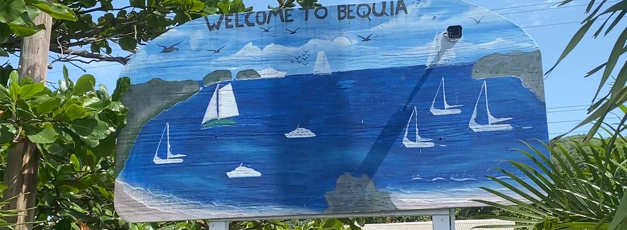 Bequia Welcome Sign