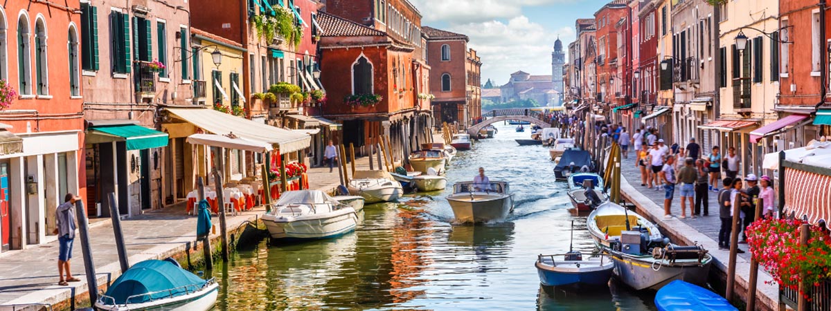 Glass Blowing Italy Murano busy canal