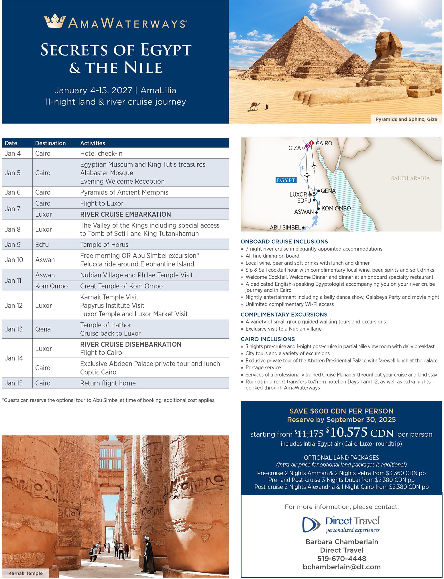 AmaWaterways Secrets of the Nile Jan 2027