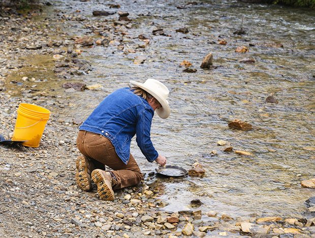 Yukon - A youth panning for gold