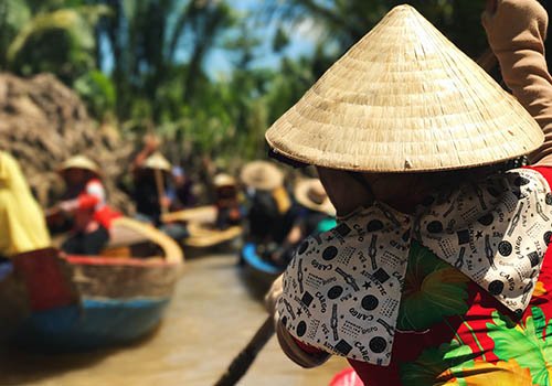 Rowing on the Mekong