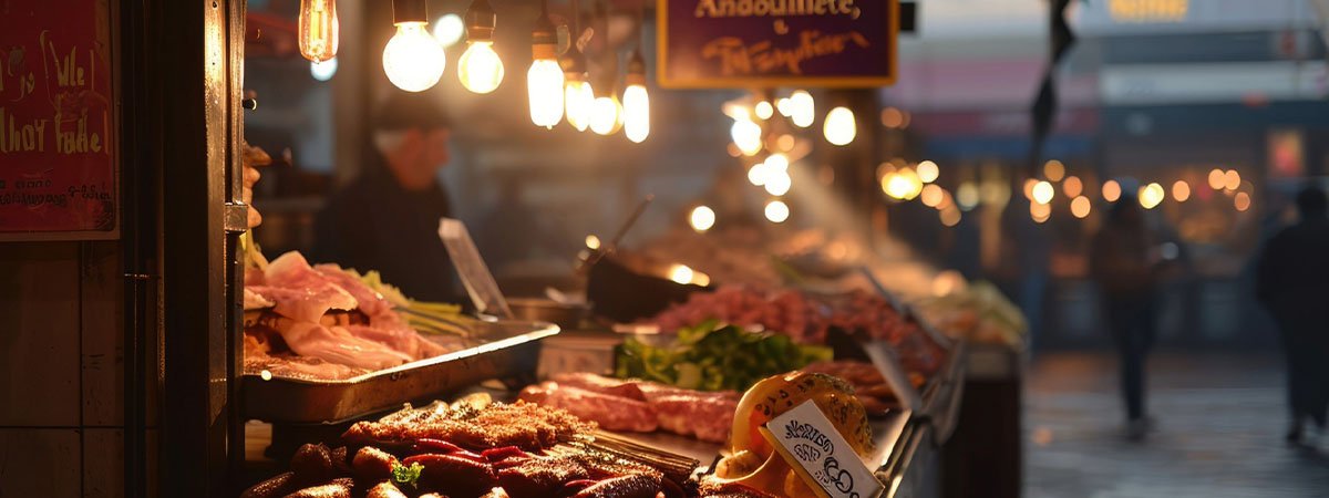 France Christmas markets – Lyon food stall France Christmas markets - Lyon food stall