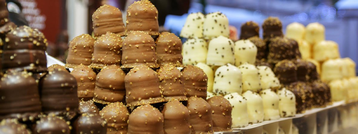 France Christmas markets – chocolates at the market France Christmas markets - chocolates at the market